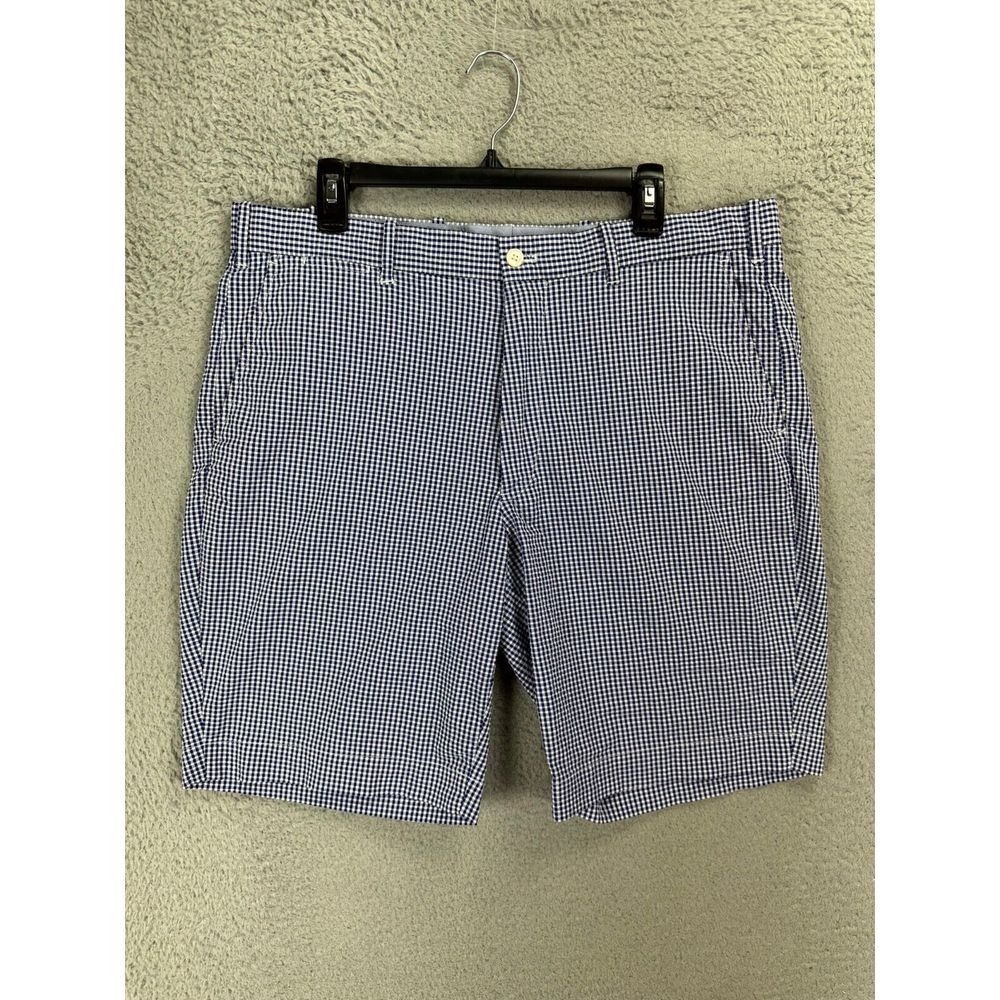 Polo Ralph Lauren Shorts Mens 36 Blue Checkered Seersucker Golf Classic Outdoor